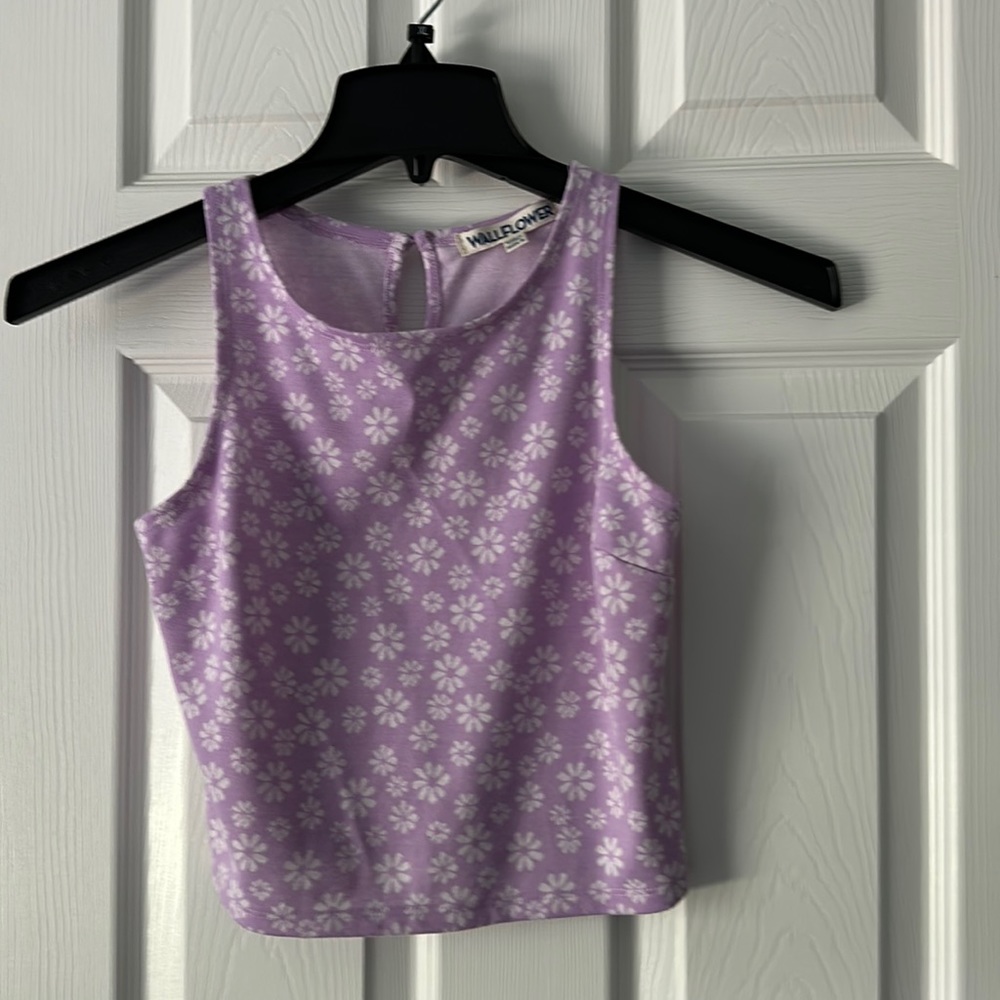 Wallflower purple and white crop top women’s size small